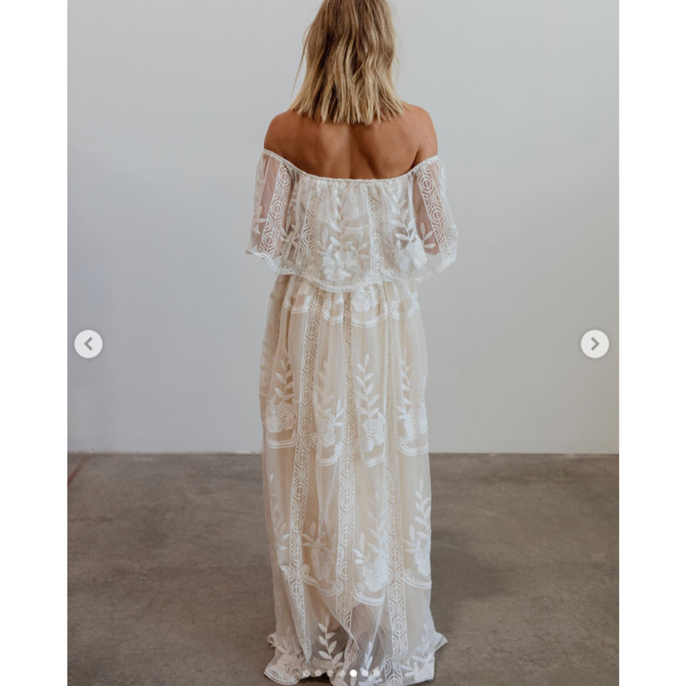 Baltic Born Off-Shoulder White Lace Mini Dress - Picture 2 of 11